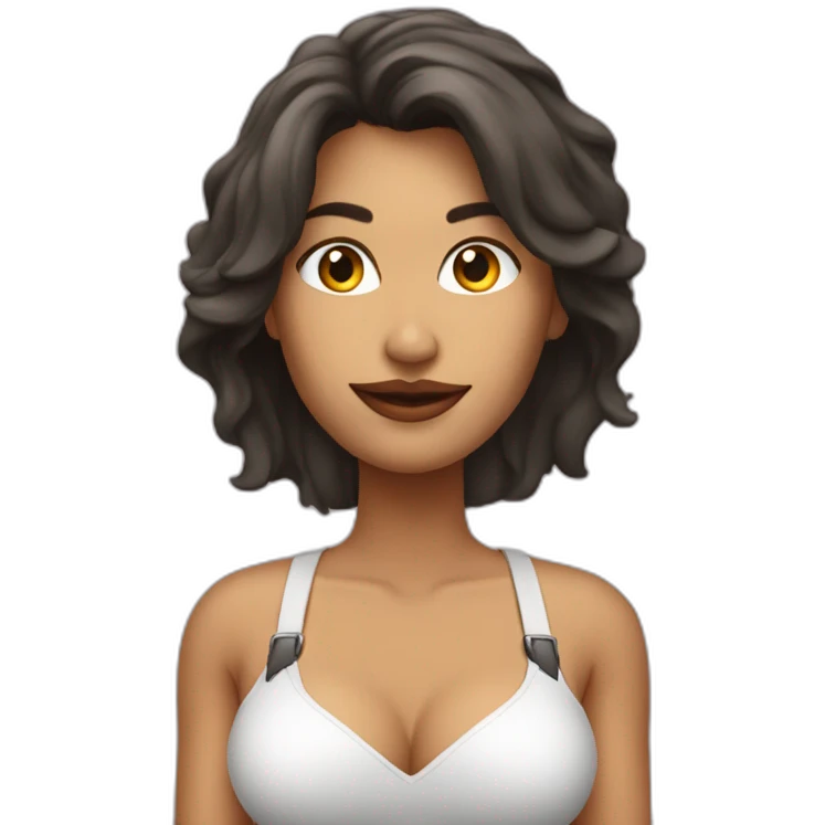 mujer sexy haciendo un guiño emoji