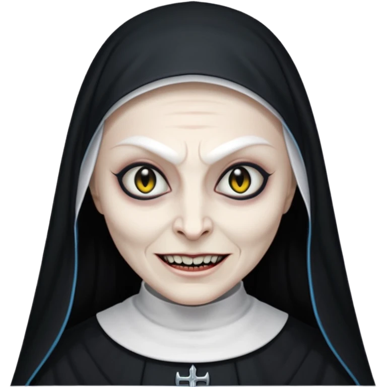 create an evil nun emoji based on valak from the conjuring emoji