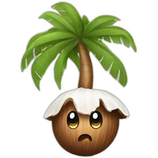 cute coconut charcter emoji