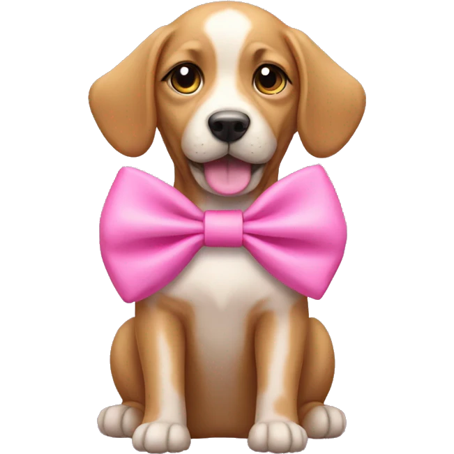 Dog with a pink bow emoji