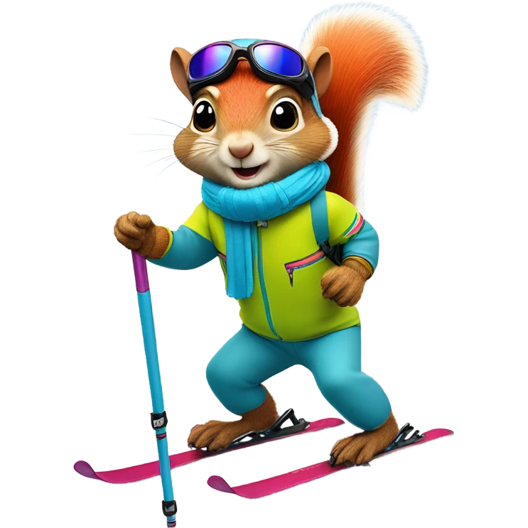 Squirrel skiing  emoji