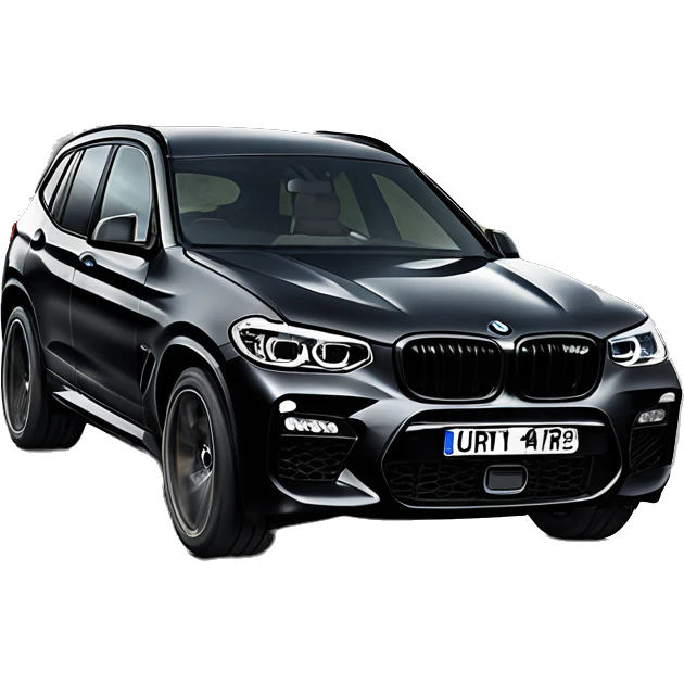 Black BMW X3M black and number plate C15 JTR emoji