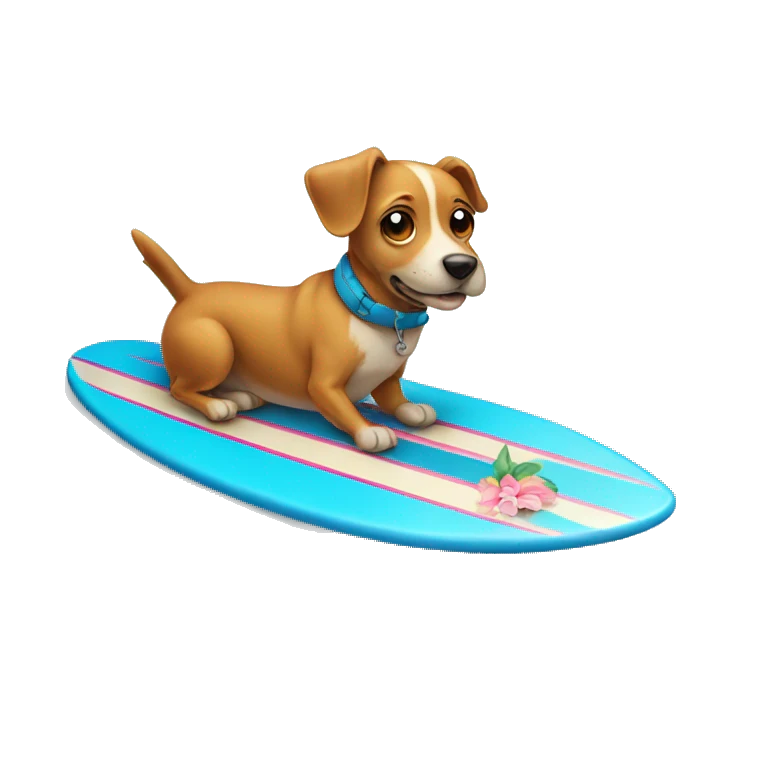 Dog on a surf board emoji