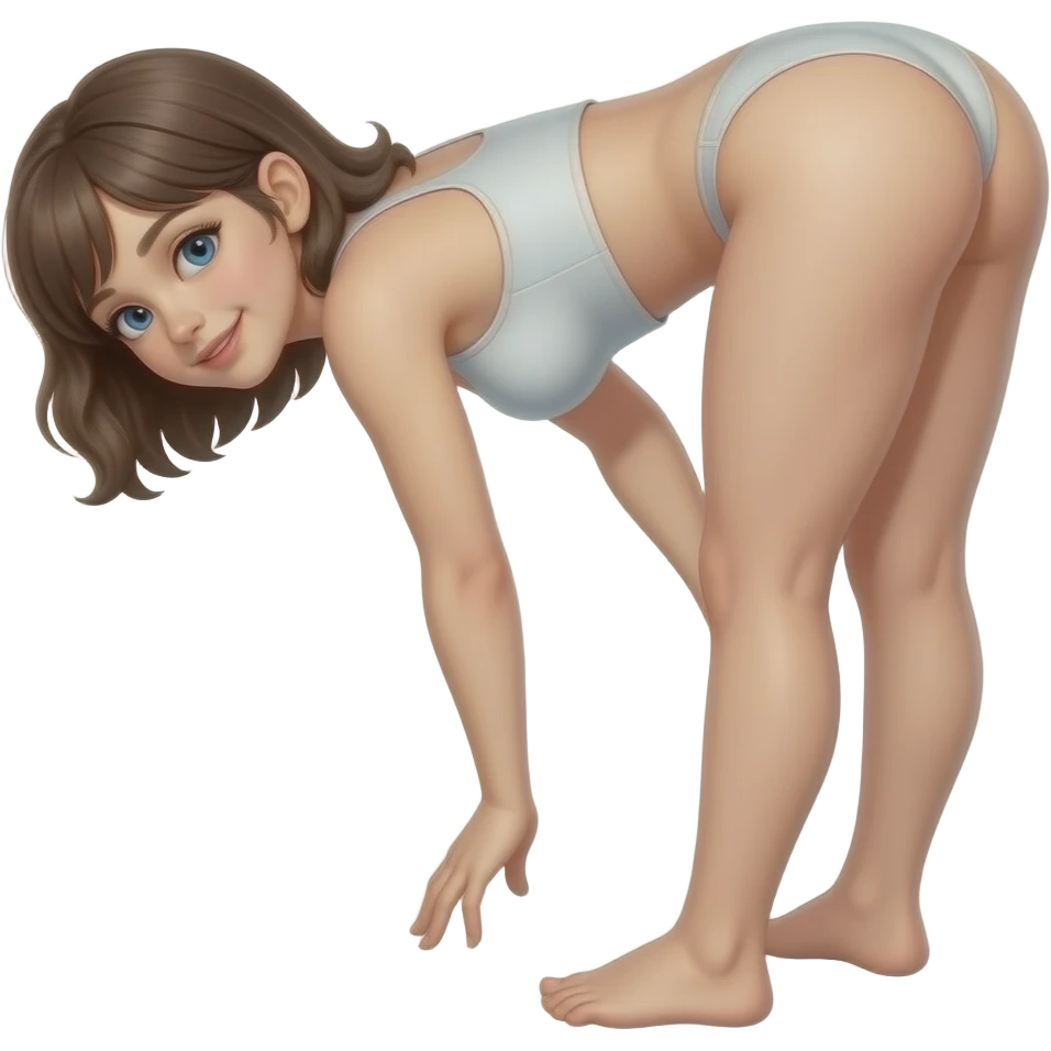 Light skin girl bent over butthole exposed emoji