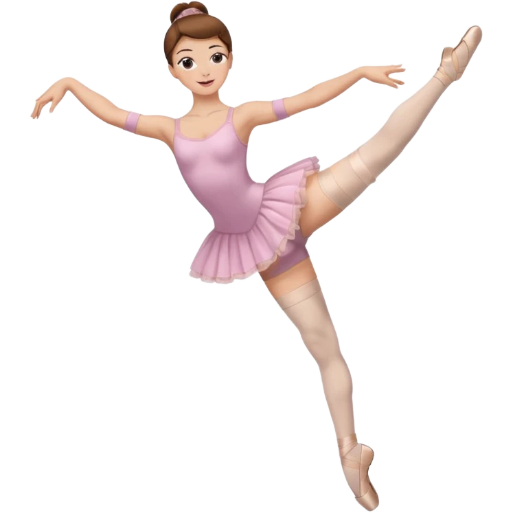 Ballet dancer in over the knee socks and brown hair emoji