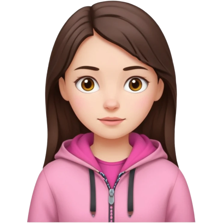 brunette scandinavian girl with pink scandinavian clothes emoji