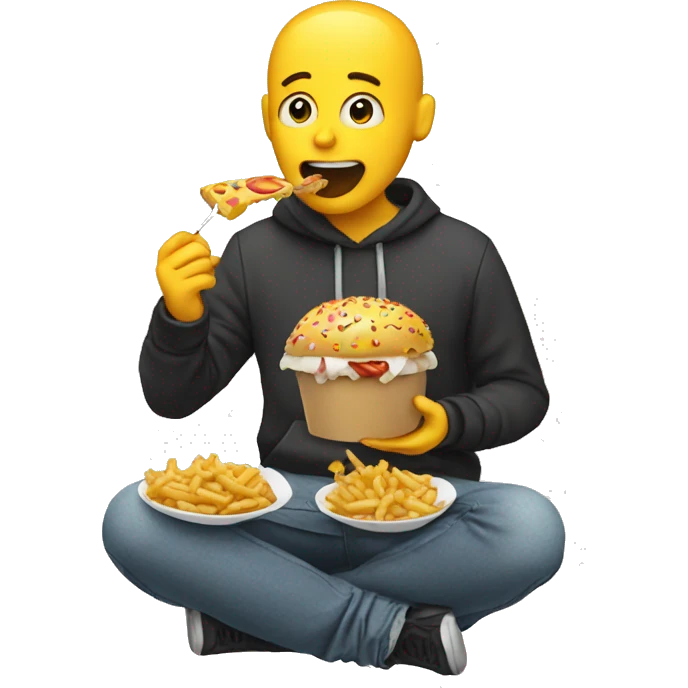 person eating junk food emoji