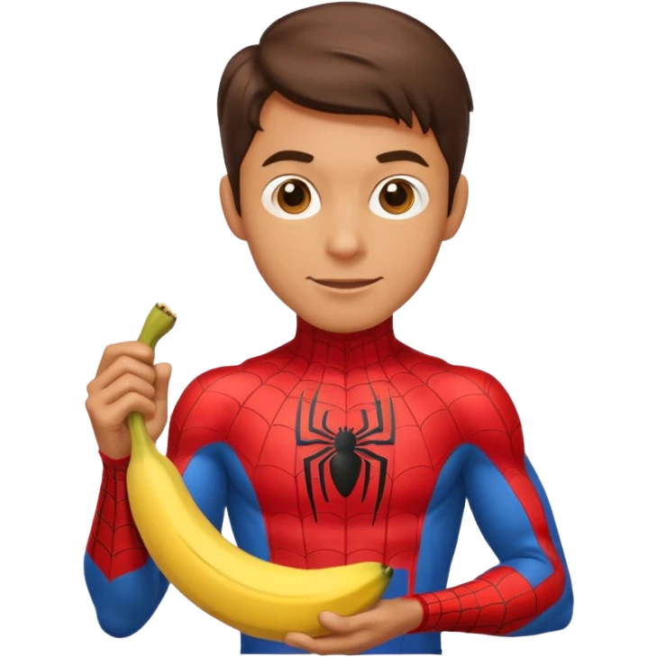 spiderman holding banana emoji