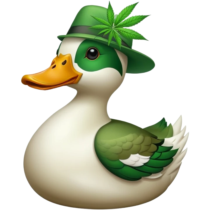 Duck with cannabis emoji