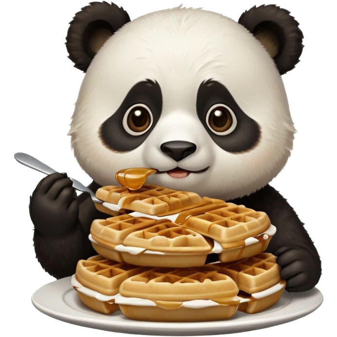 panda eating waffles emoji