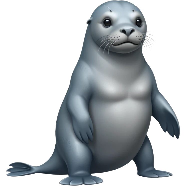 scary grey sea lion full body emoji