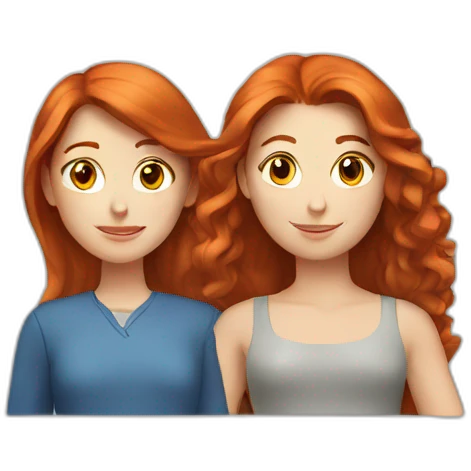 Red-haired girl with a gan emoji