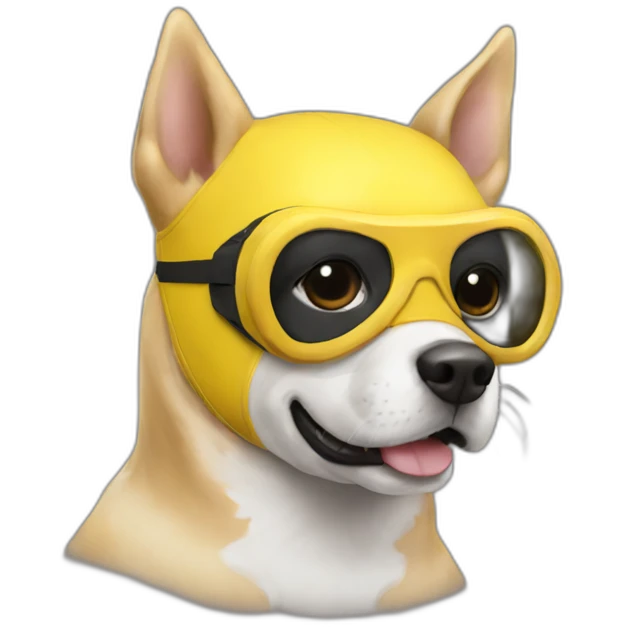 Superdog yellow with a mask emoji
