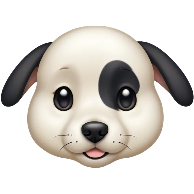 Black and white dog with spot on head emoji
