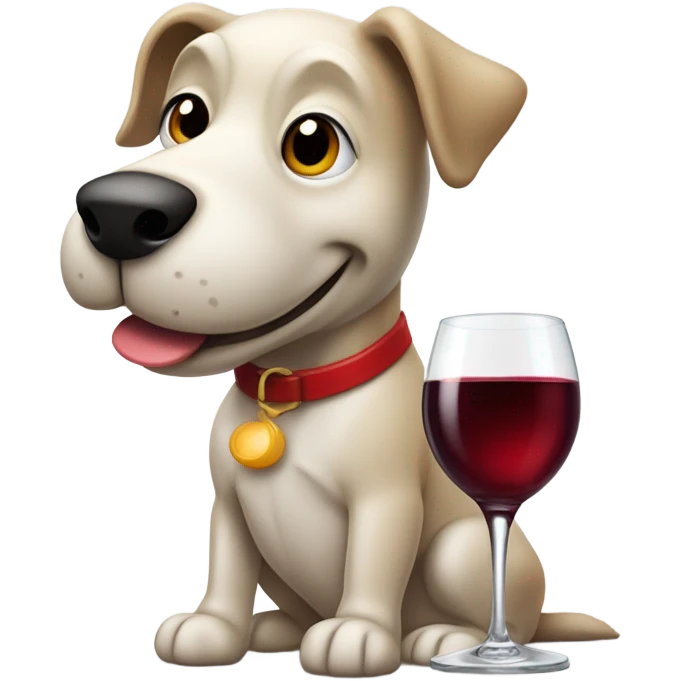Dog drinking wine emoji