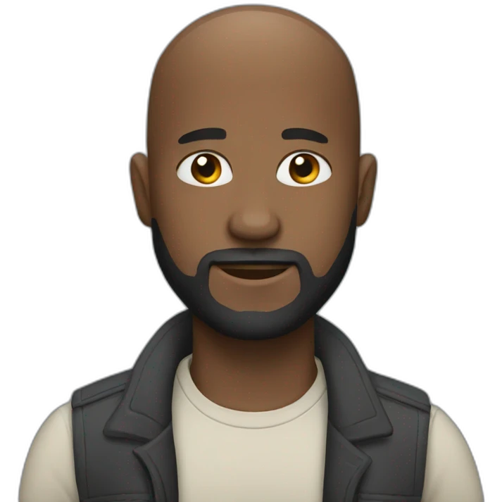 black bald man with a beard emoji