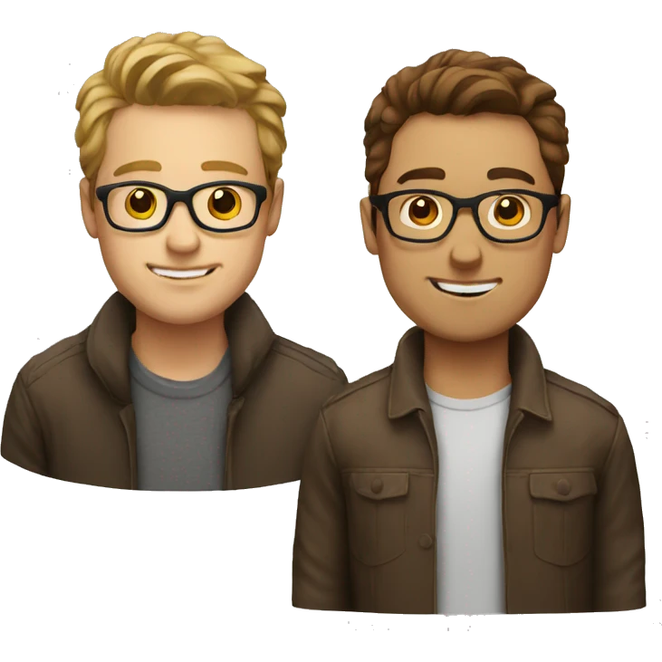 white Guy with brown with glasses emoji