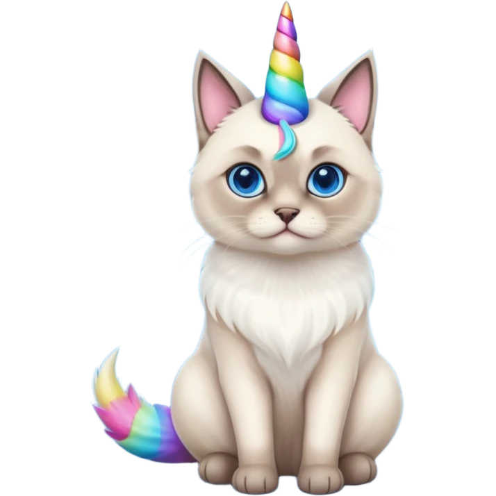 Siamese cat with a unicorn horn emoji
