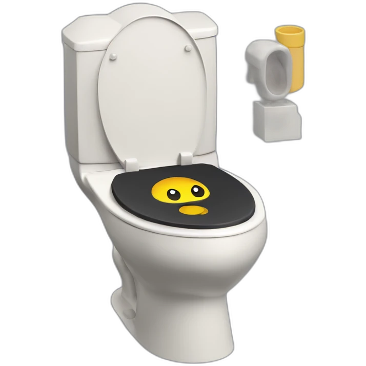 toilet with umbreon head atop isometric emoji