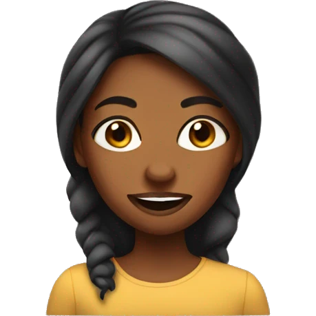 brown skin girl making a silly face  emoji