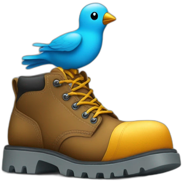 Twitter bird with workboots emoji