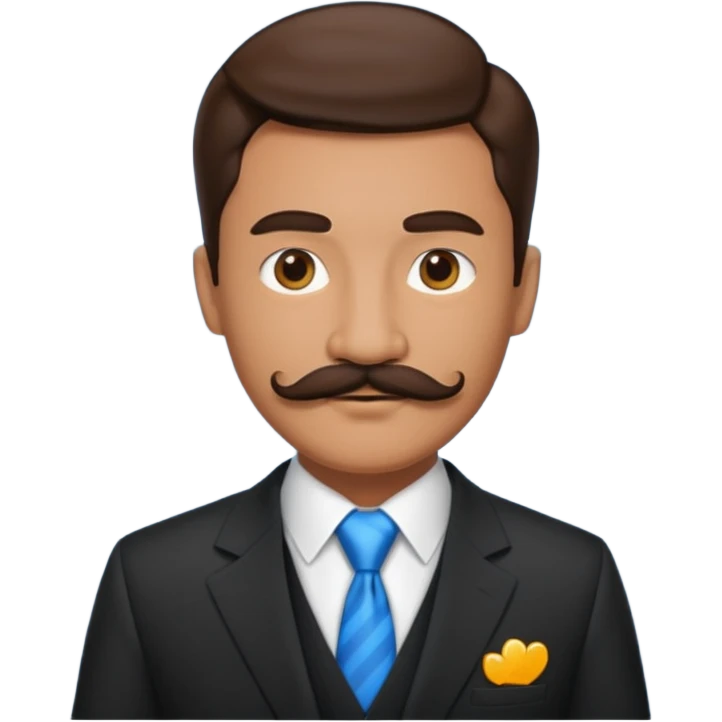 a male housekeeper in suit with a mustache emoji
