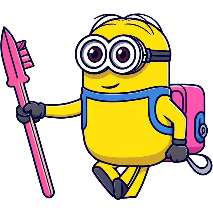 Minion shooting a Barbie  emoji