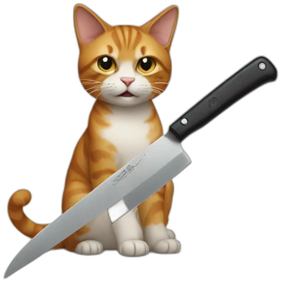 A cat with a knife emoji