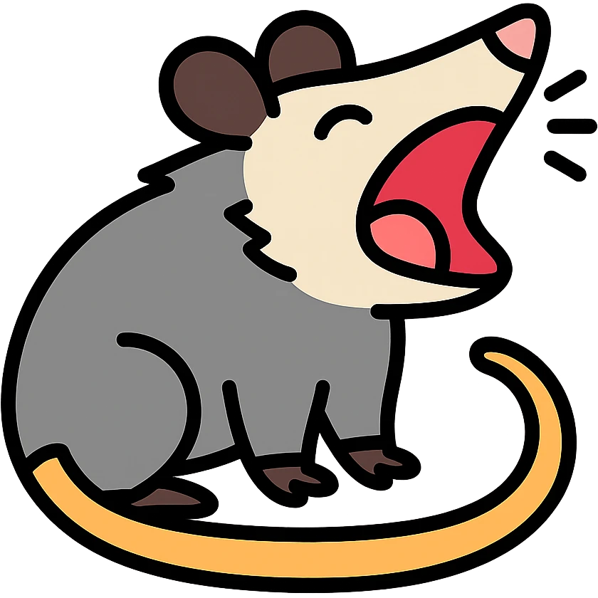 screaming opossum emoji