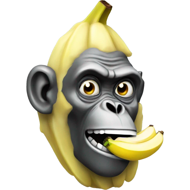 /robotic-ape eating banana emoji