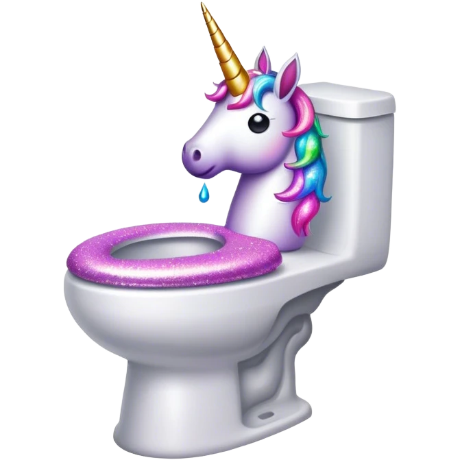 Unicorn poop in the toilet emoji