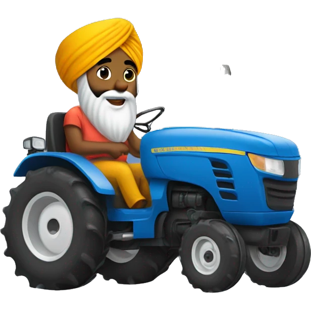 Sikh on a tractor emoji