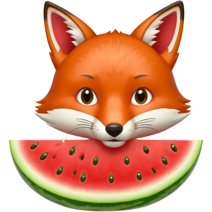 fox eating watermelon emoji