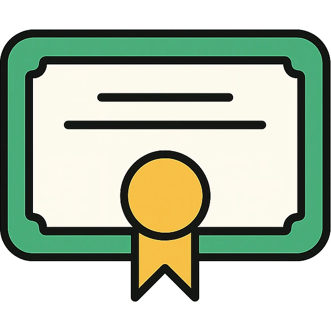 university degree or diploma, modern look, green gold and white color scheme, rounded shapes, simple design emoji