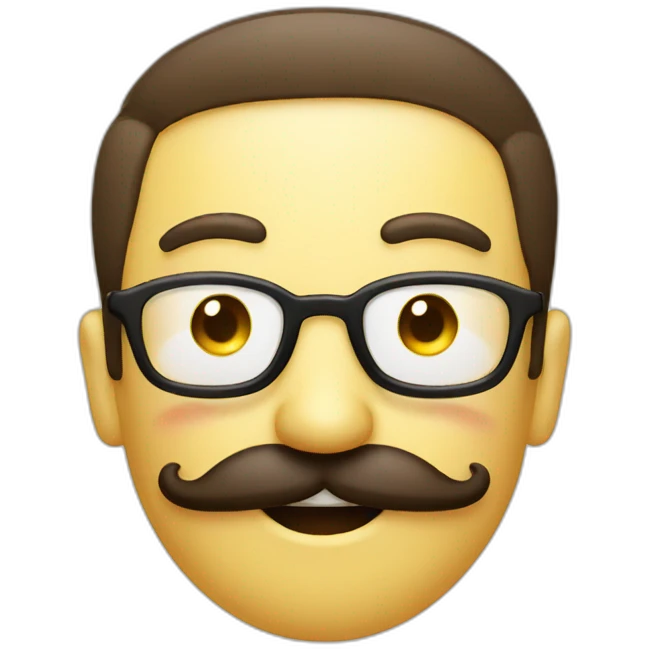 smiley with moustache emoji