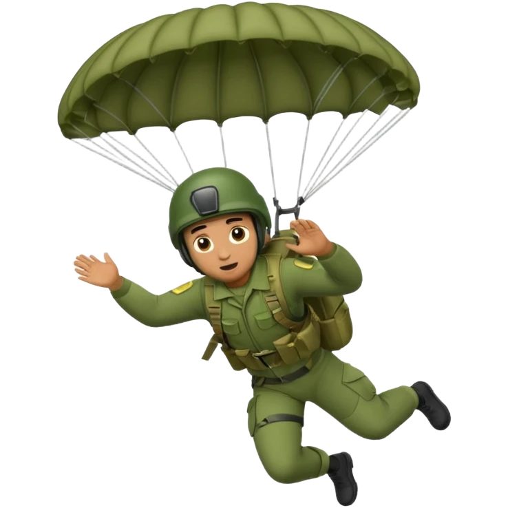 army man parachuting emoji