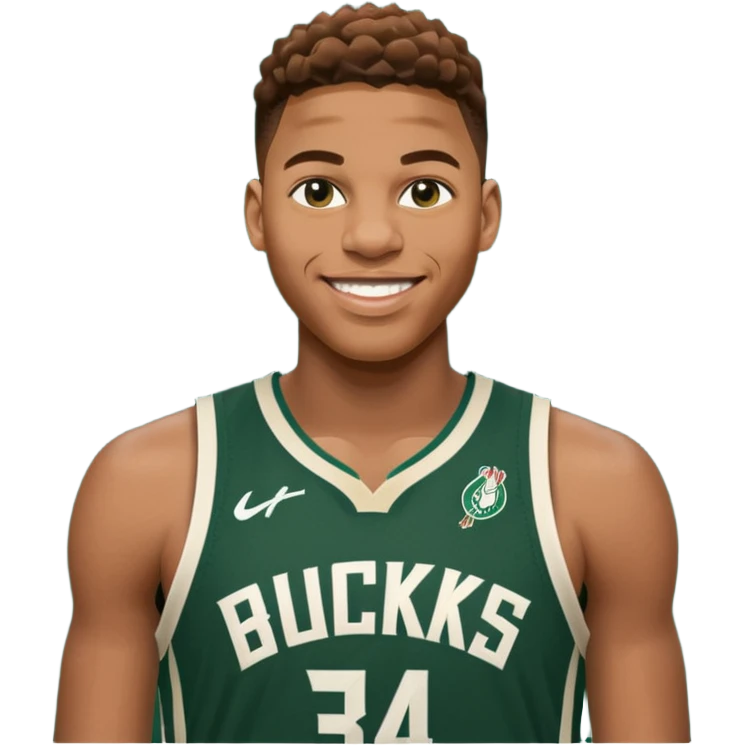 giannis smiling Milwaukee number 34 emoji
