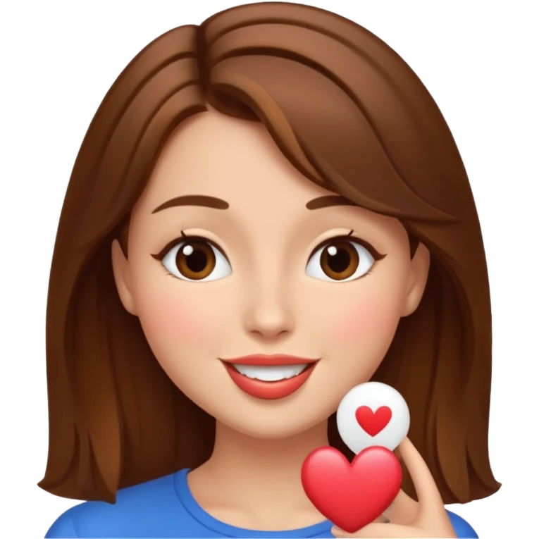 brownhaired woman sending kiss emoji