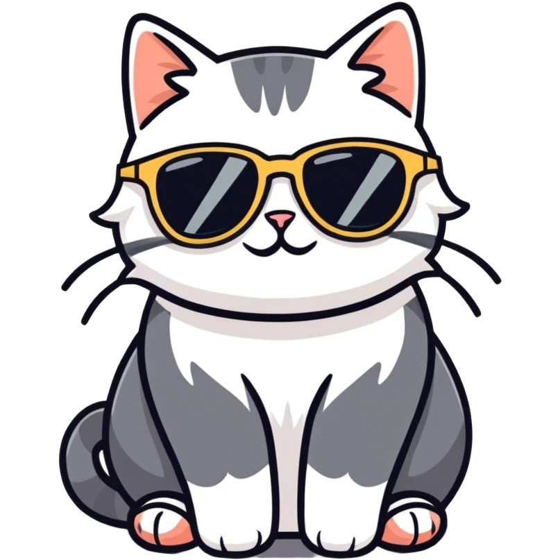 Cat with sunglasses emoji
