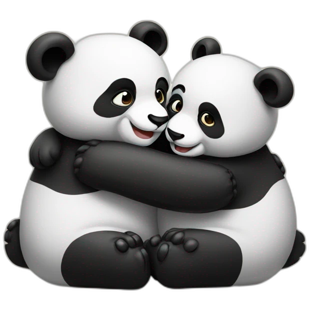 Two hugging pandas emoji