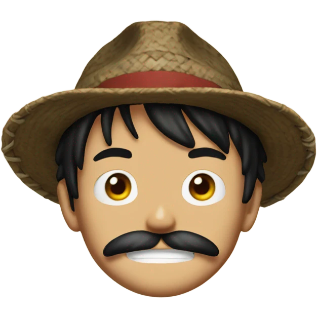 Luffy with a mustache emoji