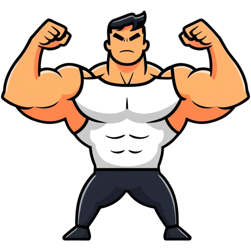 Man flexing muscles showing off emoji