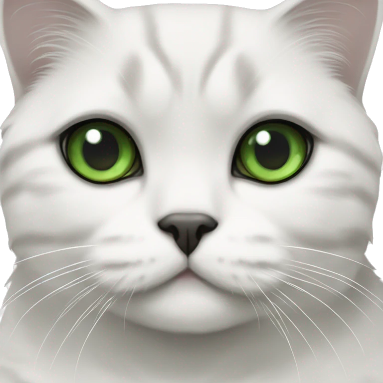 black and white scottish fold cat with green eyes  emoji