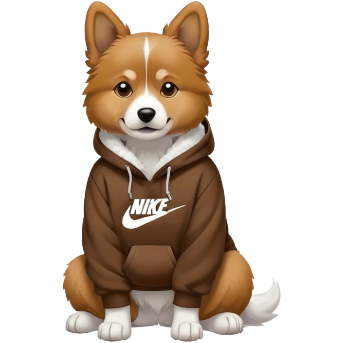 Dog wearing Nike hoodie emoji