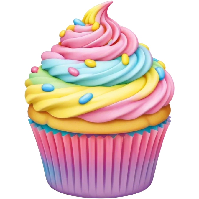 melted pastel  rainbow kawaii cupcake emoji