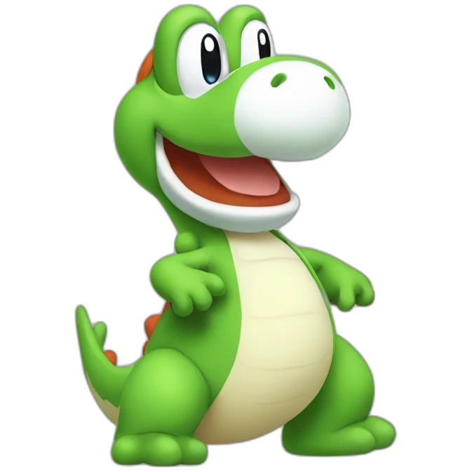 Yoshi wearing ve emoji