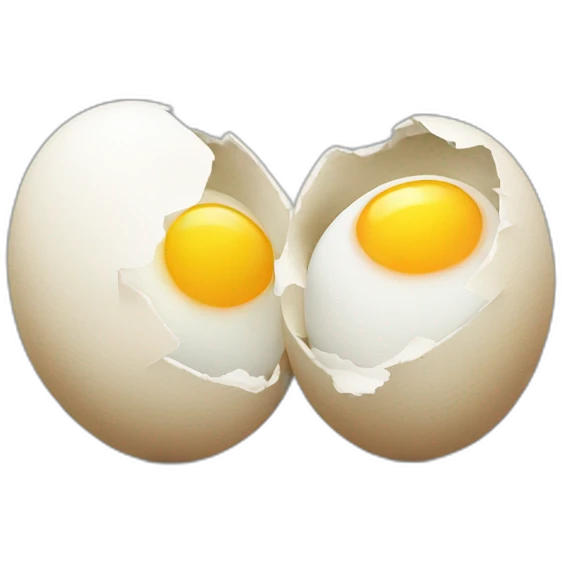 two broken eggs emoji