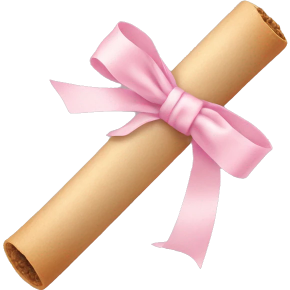 Rolled joint with light baby pink ribbon on it emoji