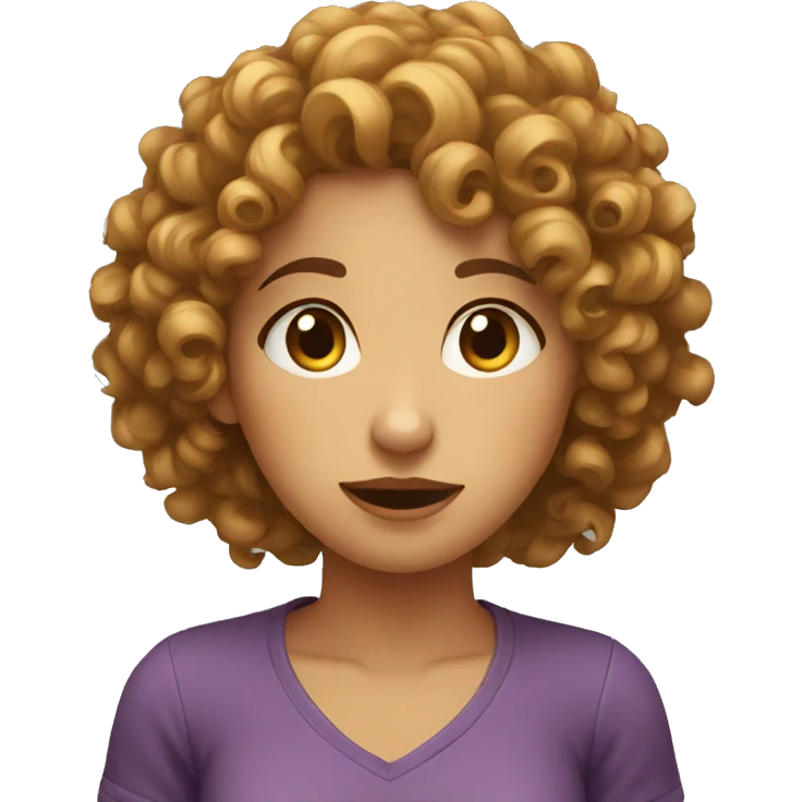 curly haired girl shrugging emoji