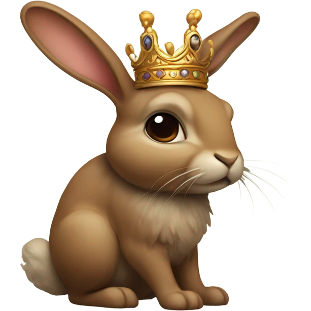 Brown Rabbit wearing a crown  emoji